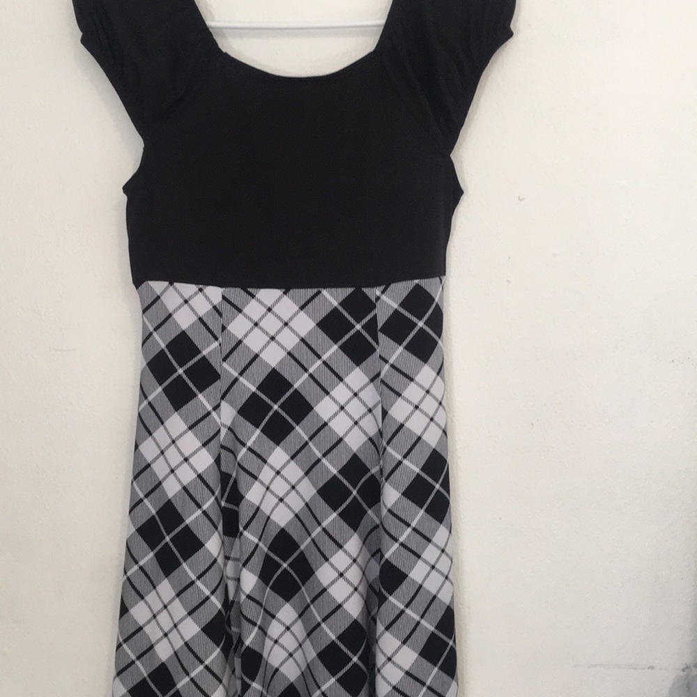 Black and plaid dress